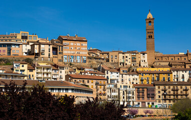 Obraz premium Tarazona and the tower of church of Santa Maria Magdalena. Zaragoza Province. Spain