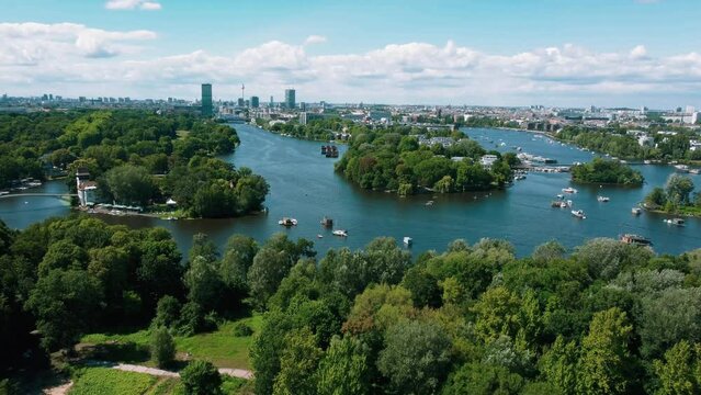 Berlin, Spreepark, River and Boats, View From Above