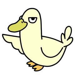 cute duck transparent background vector illustration