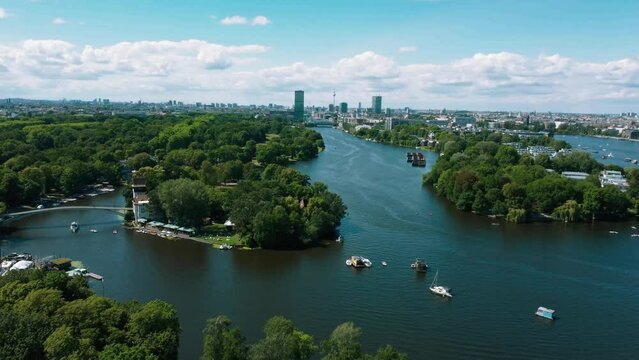 Berlin, Spreepark, River and Boats, View From Above