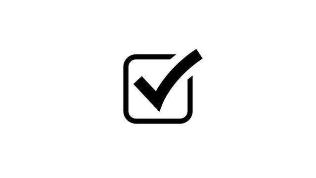 Simple Check mark icon, positive tick symbol of approved, success, confirm, correct concept animation background. k1_1081
