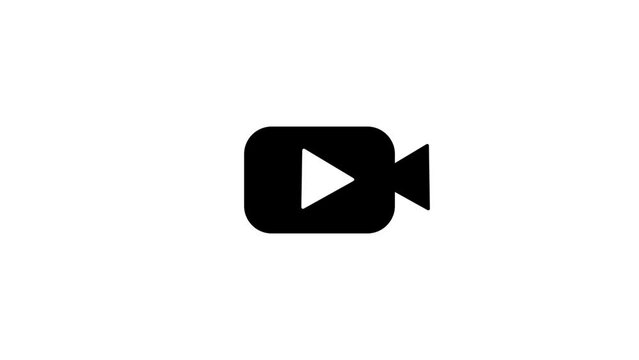 Video camera icon, simple design logotype video symbol animation background. k1_1085