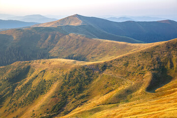 Landscape and nature in the highlands of the Ukrainian Carpathians