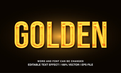 Golden editable text effect template, metal texture effect bold gold glossy style, premium vector 
