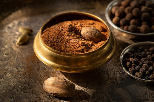 Nutmeg,  allspice & black pepper 