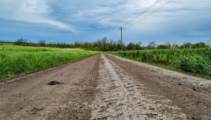 Country road in the village.