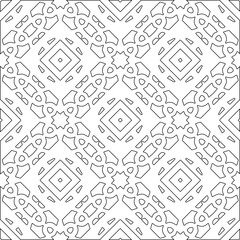 Abstract  background with figures from lines. Black and white texture for web page, textures, card, poster, fabric, textile. Monochrome pattern. Repeating design.