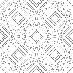 Abstract  background with figures from lines. Black and white texture for web page, textures, card, poster, fabric, textile. Monochrome pattern. Repeating design.