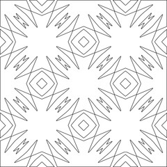 Abstract  background with figures from lines. Black and white texture for web page, textures, card, poster, fabric, textile. Monochrome pattern. Repeating design.