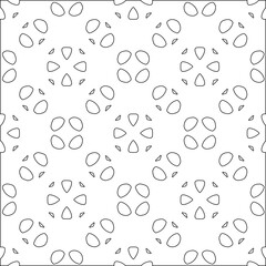 Abstract  background with figures from lines. Black and white texture for web page, textures, card, poster, fabric, textile. Monochrome pattern. Repeating design.