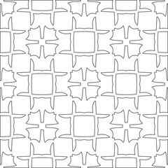 Abstract  background with figures from lines. Black and white texture for web page, textures, card, poster, fabric, textile. Monochrome pattern. Repeating design.