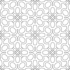 Abstract  background with figures from lines. Black and white texture for web page, textures, card, poster, fabric, textile. Monochrome pattern. Repeating design.