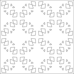 Abstract  background with figures from lines. Black and white texture for web page, textures, card, poster, fabric, textile. Monochrome pattern. Repeating design.