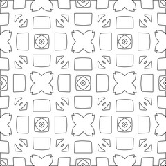 Abstract  background with figures from lines. Black and white texture for web page, textures, card, poster, fabric, textile. Monochrome pattern. Repeating design.