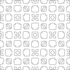 Abstract  background with figures from lines. Black and white texture for web page, textures, card, poster, fabric, textile. Monochrome pattern. Repeating design.