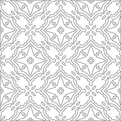 Abstract  background with figures from lines. Black and white texture for web page, textures, card, poster, fabric, textile. Monochrome pattern. Repeating design.