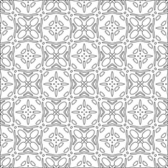 Abstract  background with figures from lines. Black and white texture for web page, textures, card, poster, fabric, textile. Monochrome pattern. Repeating design.