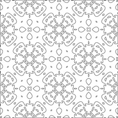 Abstract  background with figures from lines. Black and white texture for web page, textures, card, poster, fabric, textile. Monochrome pattern. Repeating design.