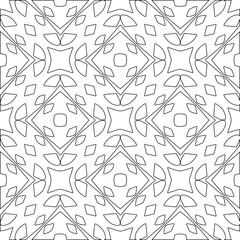 Abstract  background with figures from lines. Black and white texture for web page, textures, card, poster, fabric, textile. Monochrome pattern. Repeating design.