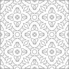 Abstract  background with figures from lines. Black and white texture for web page, textures, card, poster, fabric, textile. Monochrome pattern. Repeating design.