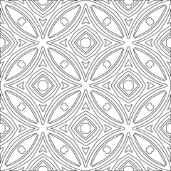 Abstract  background with figures from lines. Black and white texture for web page, textures, card, poster, fabric, textile. Monochrome pattern. Repeating design.