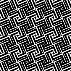 Fototapeta premium Black and white seamless pattern. Repeat pattern. Abstract background. Monochrome texture. Seamless texture for fashion, textile design, on wall paper, wrapping paper, fabrics and home decor.