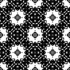 Black and white seamless pattern. Repeat pattern. Abstract background. Monochrome texture. Seamless texture for fashion, textile design,  on wall paper, wrapping paper, fabrics and home decor.