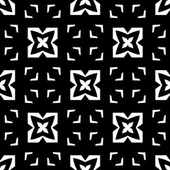 Black and white seamless pattern. Repeat pattern. Abstract background. Monochrome texture. Seamless texture for fashion, textile design,  on wall paper, wrapping paper, fabrics and home decor.