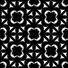 Black and white seamless pattern. Repeat pattern. Abstract background. Monochrome texture. Seamless texture for fashion, textile design,  on wall paper, wrapping paper, fabrics and home decor.