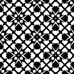 Fototapeta premium Black and white seamless pattern. Repeat pattern. Abstract background. Monochrome texture. Seamless texture for fashion, textile design, on wall paper, wrapping paper, fabrics and home decor.