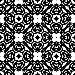 Black and white seamless pattern. Repeat pattern. Abstract background. Monochrome texture. Seamless texture for fashion, textile design,  on wall paper, wrapping paper, fabrics and home decor.