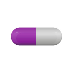 Capsule pill isolate. Vitamin icon. Vector illustration. EPS 10.