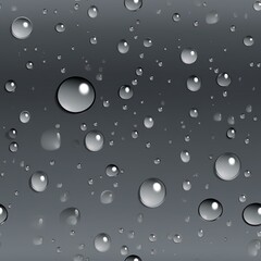 rain drops on gray glass background, seamless pattern, for banner, fabric print, packing paper design.