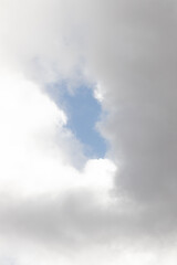 White and grey clouds and blue sky