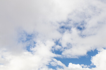 White and grey clouds and blue sky