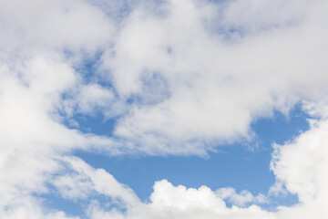 White and grey clouds and blue sky