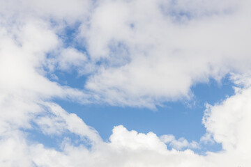 White and grey clouds and blue sky
