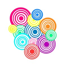 Stacked colorful circle balls look aesthetic and beautiful