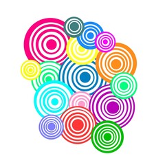 Stacked colorful circle balls look aesthetic and beautiful