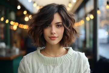 Obraz premium 笑顔の美しい女性,Generative AI AI画像