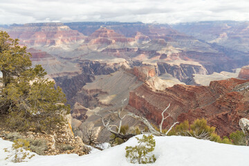 View from the South Rim at Grand Canyon National Park in winter, Arizona, USA © Martina