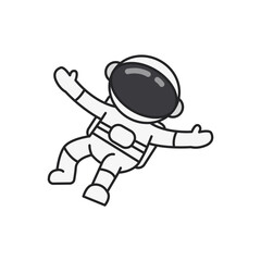 Astronaut doodle icon. Astronaut doodle vector illustration