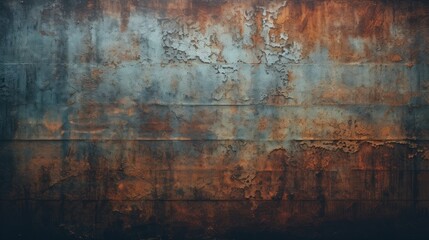grunge rusty metal wall background texture generative AI