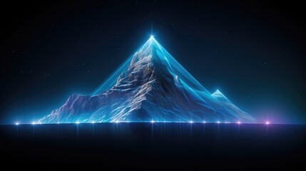 hologram style mountain peak symbolizes the pinnacle of success and achievement in the era of digital transformation innovative strategies to excel in evolving business landscape generative AI