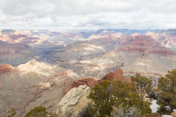 Fototapeta premium View from the South Rim at Grand Canyon National Park in winter, Arizona, USA