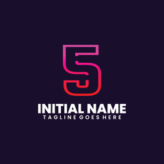initial name colorful logo design