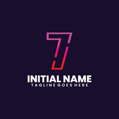 initial name colorful logo design