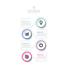 Vector infographic business presentation template with circular interconnection with 4 options.