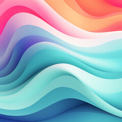 Abstract background with blue, pink and orange waves. Vector illustration. Dynamic Effect Abstract Background