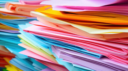 A pile of colorful paper.